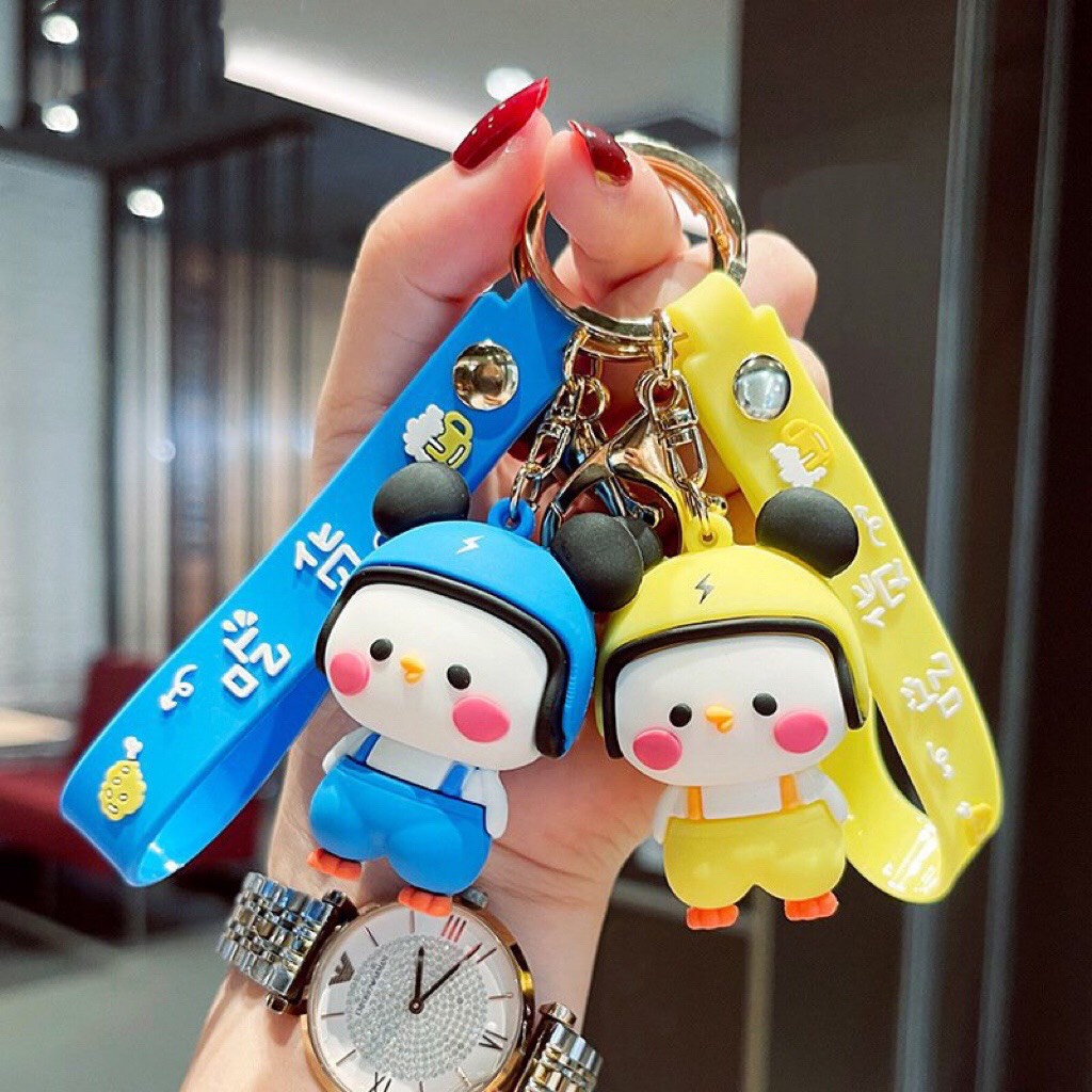 Móc Khóa Vịt Con Đội Nón Dễ Thương