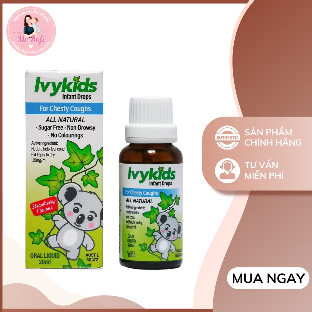 Tinh Chất Giảm Ho Ivykids Infant Drops Giảm Đau Họng Ngạt Mũi Tăng Cường Sức Đề Kháng Hỗ Trợ Sức Khỏe