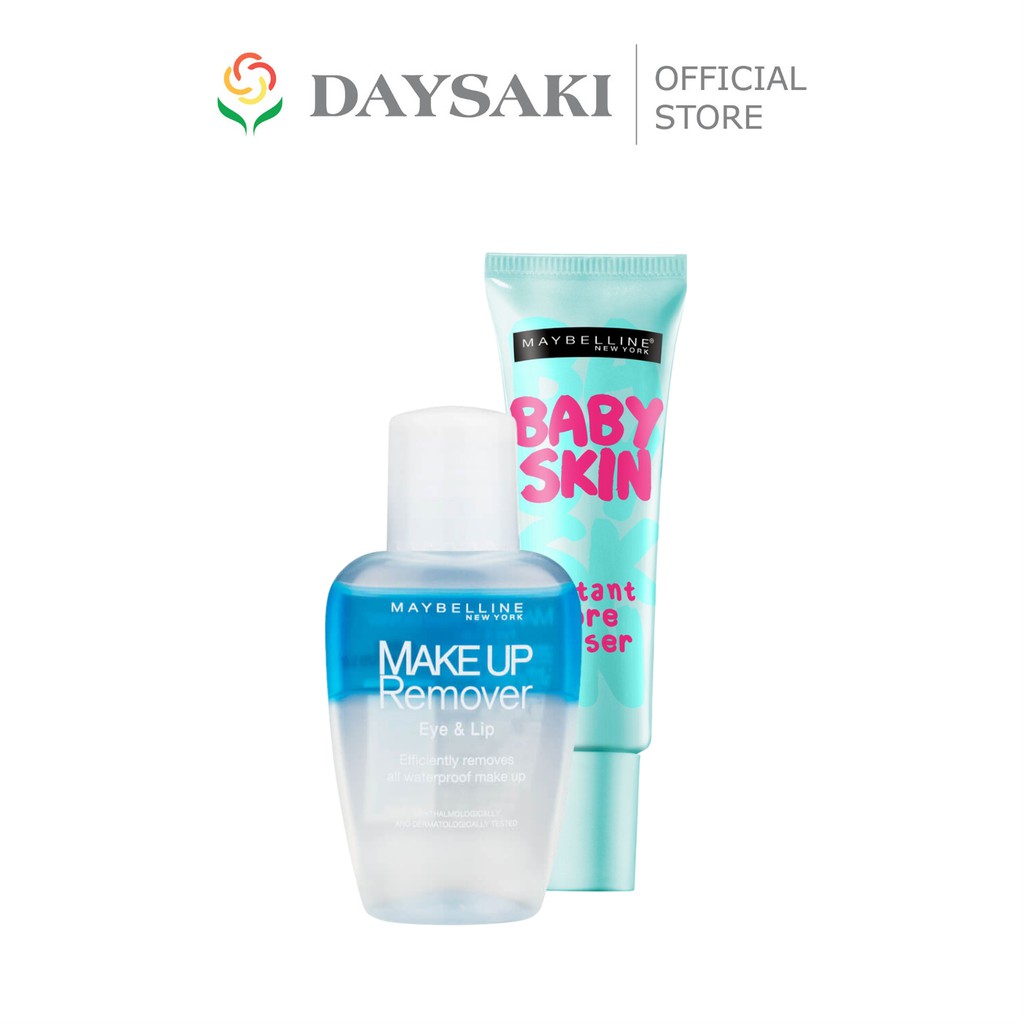 Maybelline Combo Kem Lót Trang Điểm Baby Skin 22ml Và Maybelline Nước Tẩy Trang Mắt Môi Lip &amp; Eyes 40ml