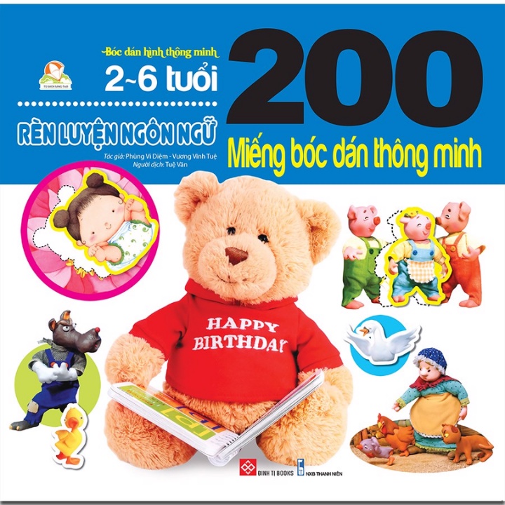 Sách - 200 Miếng Bóc Dán Thông Minh - Rèn Luyện Ngôn Ngữ (Tái Bản 2018)