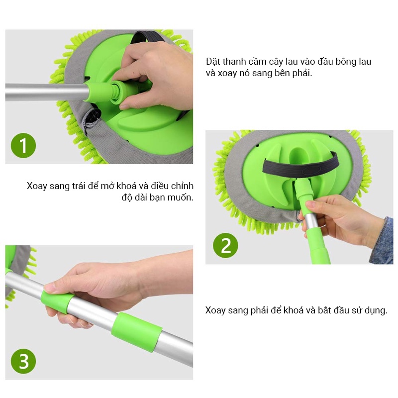 Dụng cụ cây lau kính đa năng SO EASY RX40 chổi lau thấm hút nước chuyên dùng vệ sinh mui kiếng xe hơi, ôtô, tải, cán dài