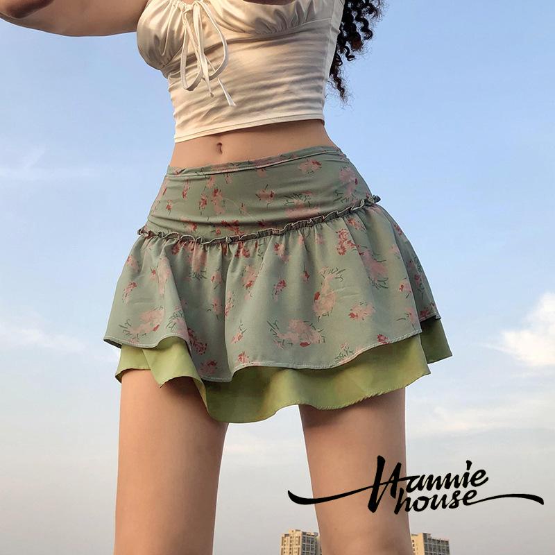 Chân váy hai lớp in họa tiết hoa dành cho nữ