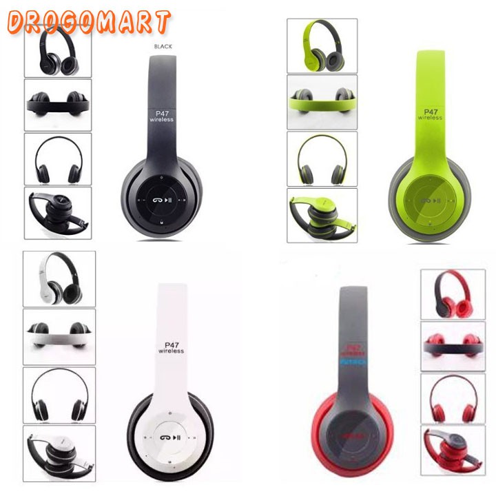 ( FREESHIP 99K ) Tai nghe chụp tai cao cấp có khe thẻ nhớ Bluetooth P47 Âm thanh đỉnh cao Bảo Hành 6 tháng