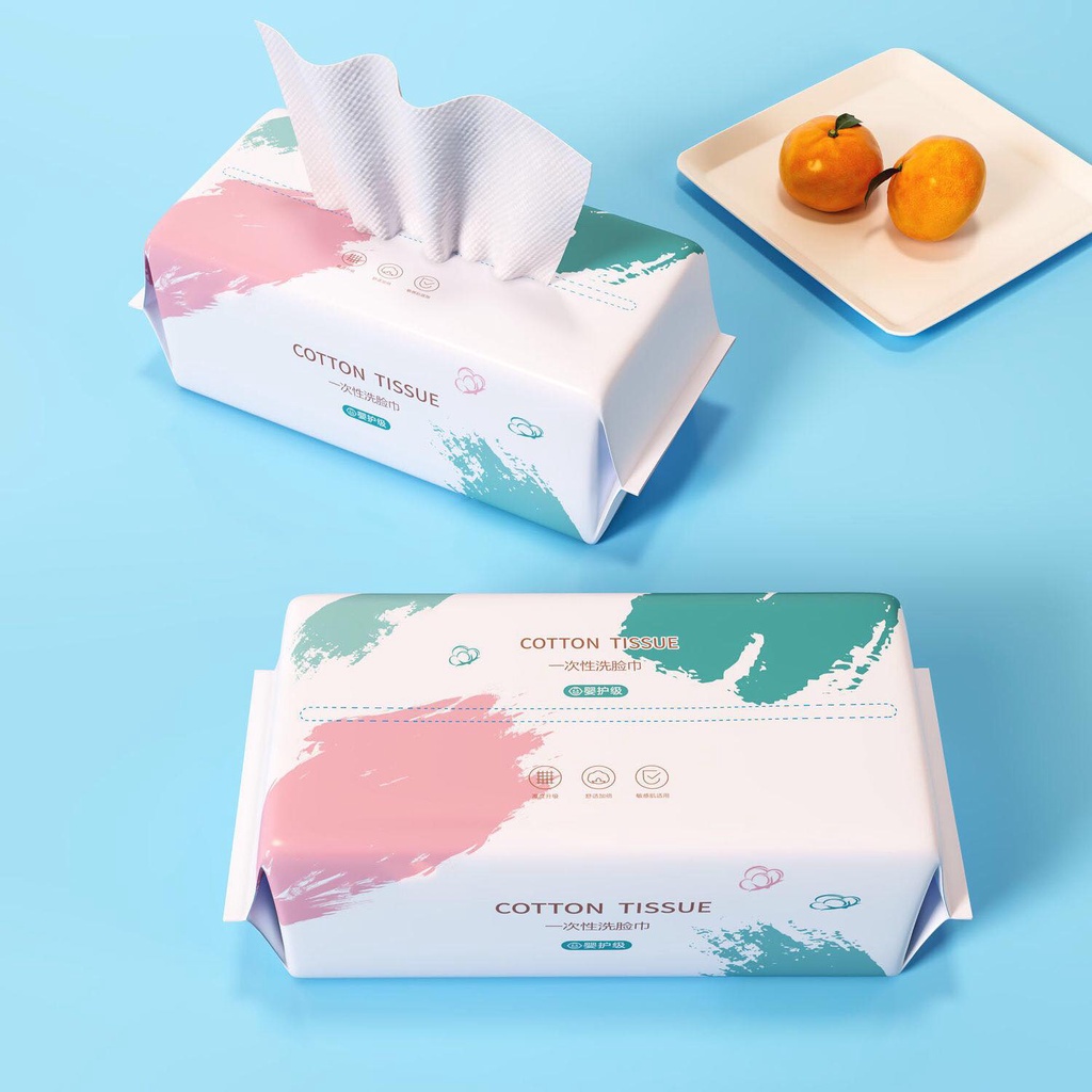Khăn lau mặt khô  Khăn tẩy trang 1 lần dạng rút chất Coton