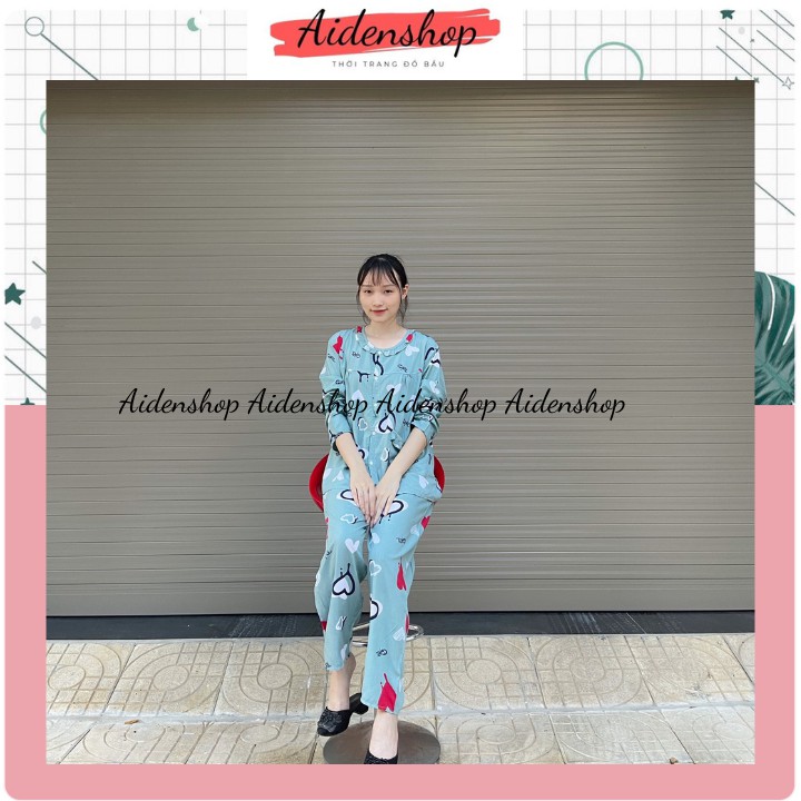 Đồ bộ bầu đẹp Lanh sau sinh cài khuy dài tay đẹp giá rẻ chất mát mùa hè