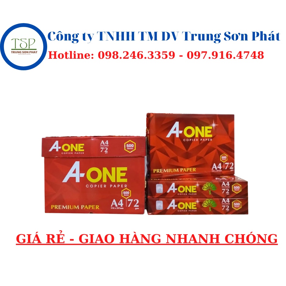 Giấy In AONE ( A4 ) ( 62gsm/68gsm/70gsm/72gsm/80gsm ) ( 500 tờ/ream )