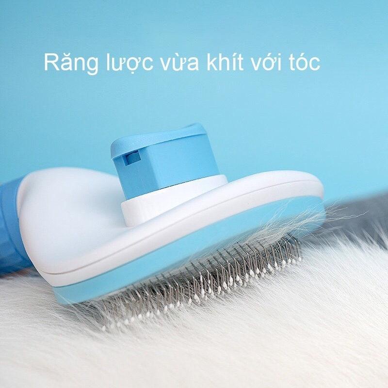 Lược chải lông cho chó mèo có nút bấm Clean chính hãng-familypetshop.vn