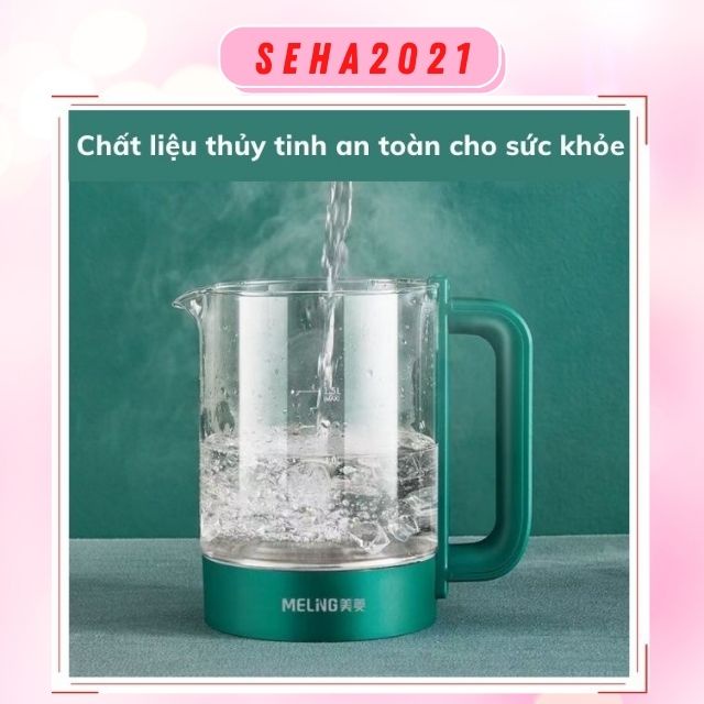 Ấm Đun Siêu Tốc Thủy Tinh Đa Năng Đun Nước Giữ Nhiệt Nấu Trà Hoa Quả Chưng Yến Canh Dưỡng Nhan Dung Tích  1.5L Seha2021