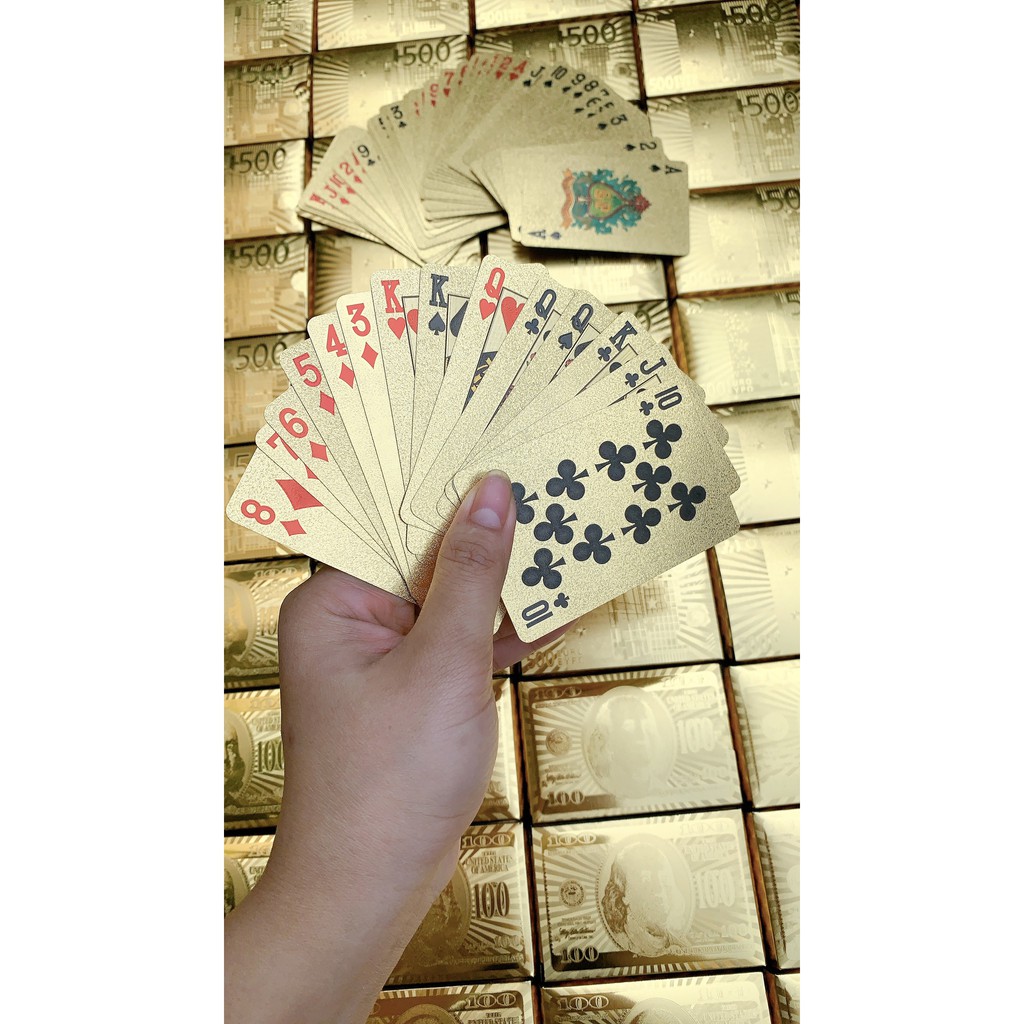 BỘ BÀI TÂY MẠ VÀNG 52 LÁ (HÀNG LOẠI 1, CỨNG ĐẸP KHÔNG BONG TRÓC)