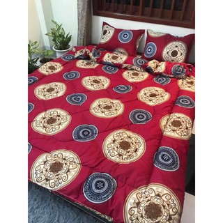 Bộ chăn ga phao 5 món -đồng tiền đỏ