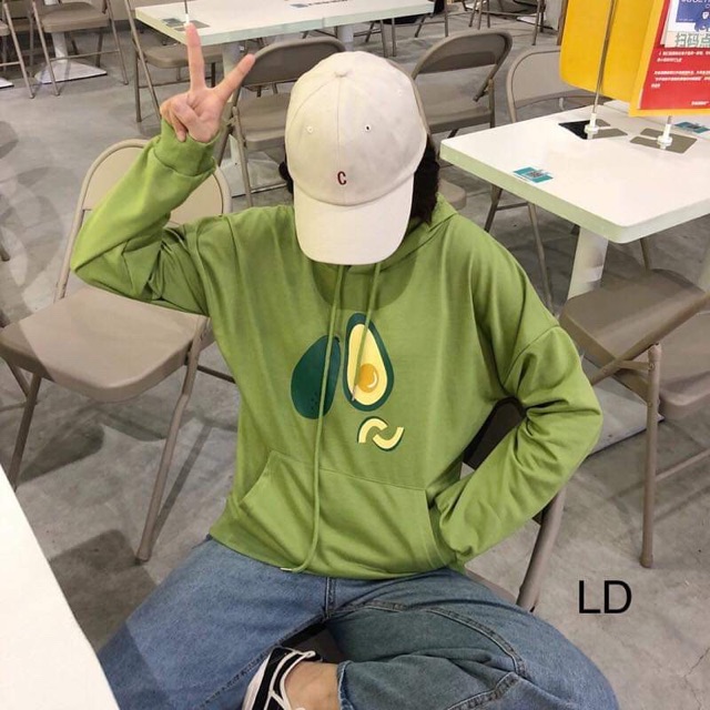 Áo hoodie hai quả bơ cắt miếng LDU1019