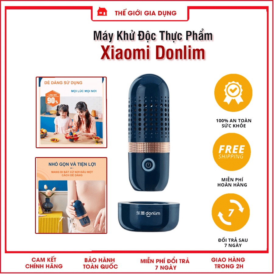 Máy khử trùng, tiệt trùng thực phẩm Xiaomi donlim - Máy rửa trái cây, rau củ quả, thịt, cá - Loại bỏ vi khuẩn 99%
