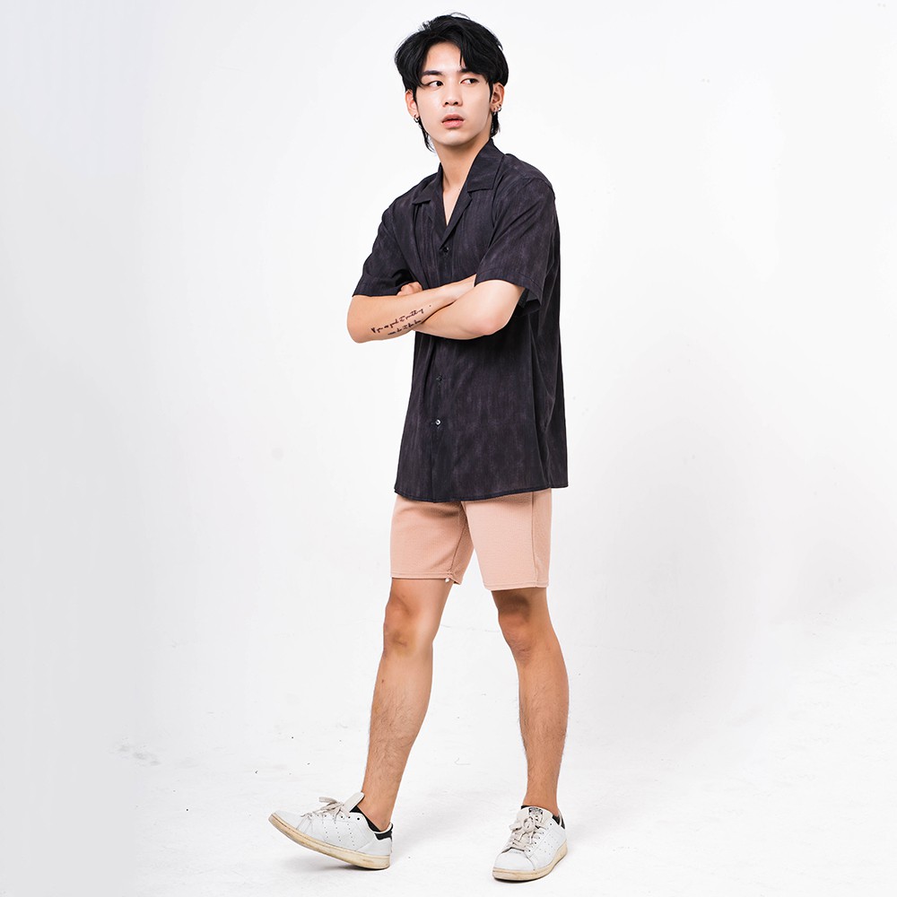 Áo sơ mi nam ĐEN XƯỚC, chất liệu vải lanh lụa thoáng mát, không nhăn, phom Regular -  ADORIS SM067 | BigBuy360 - bigbuy360.vn