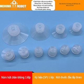 Núm hút chân không SMC 1 lớp đầu lắp 8mm, silicon trắng