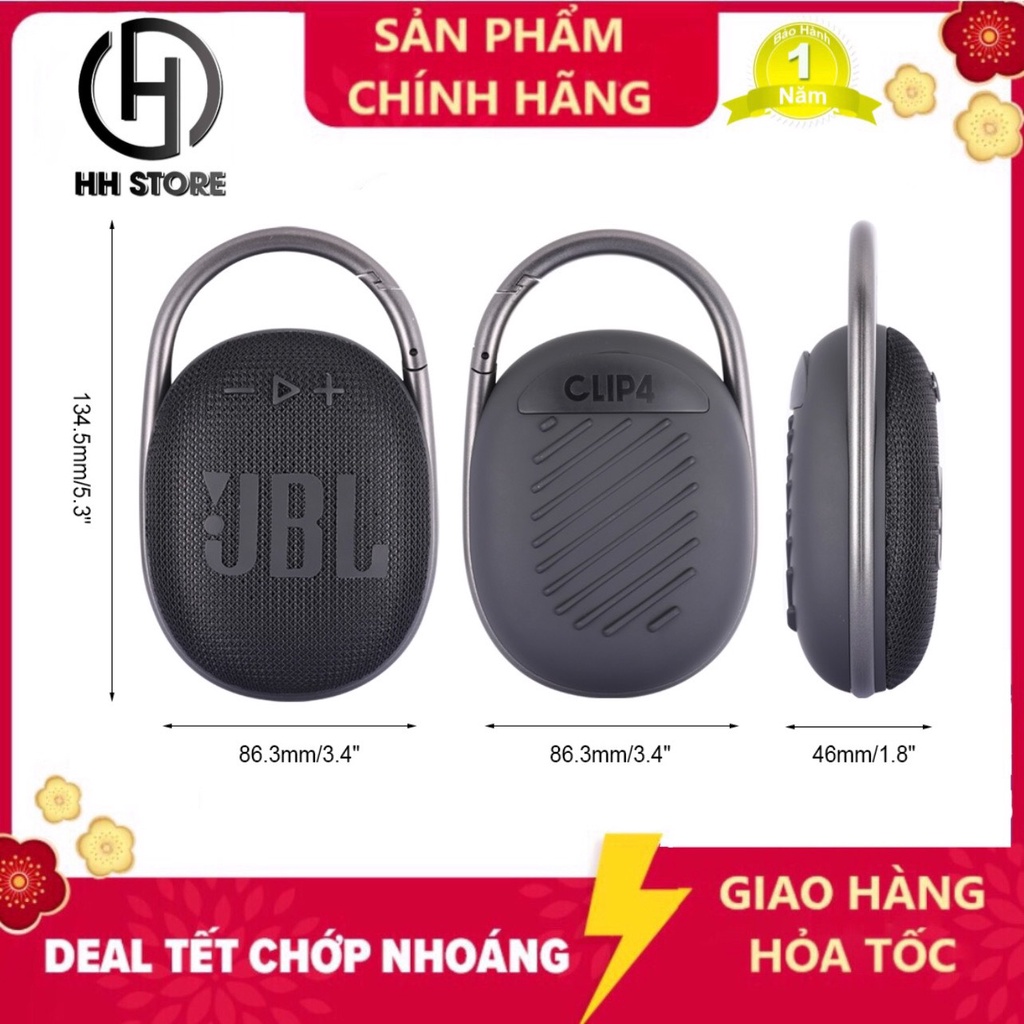 Loa BLUTOOTH JBL Clip 4 5.1 Mini Clip4 Loa Trầm Ngoài Trời Chống Nước IP67 Di Động Có Móc - BẢO HÀNH ĐỔI MỚI