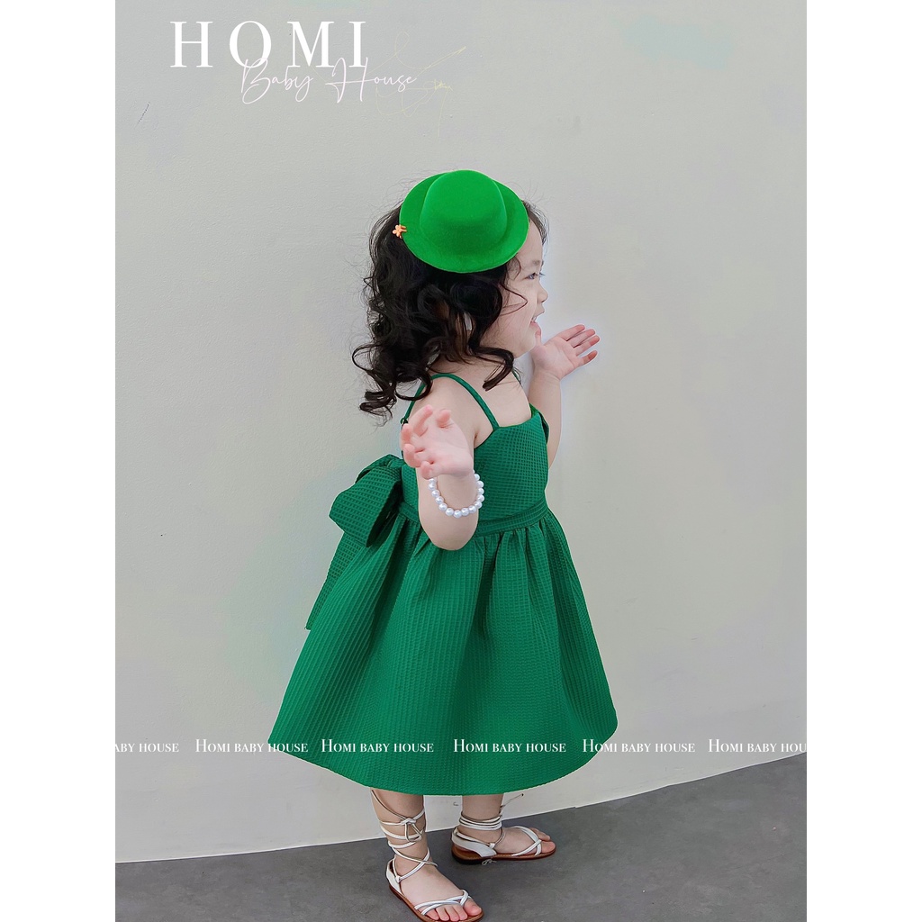 Váy công chúa Tina xanh lá cho bé gái HOMI BABY HOUSE đầm công chúa tina xanh lá cho bé dự tiệc dạo phố