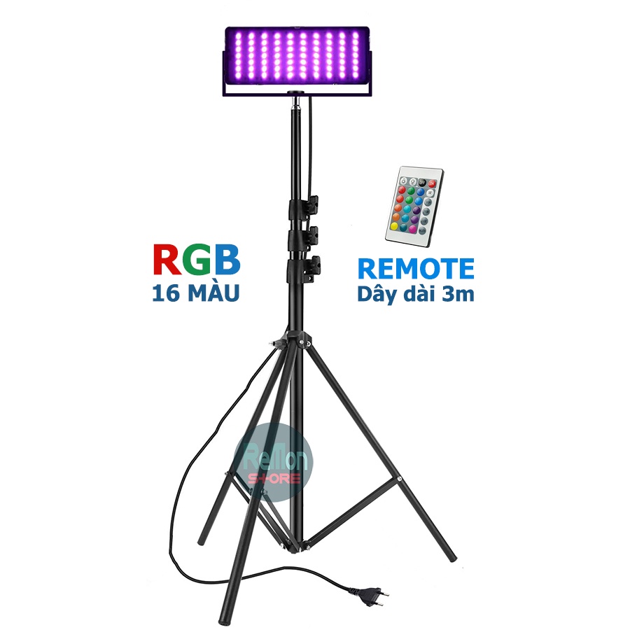 Bộ đèn màu quay phim youtube tiktok livestream RGB 16 có remote và chân đứng 2m