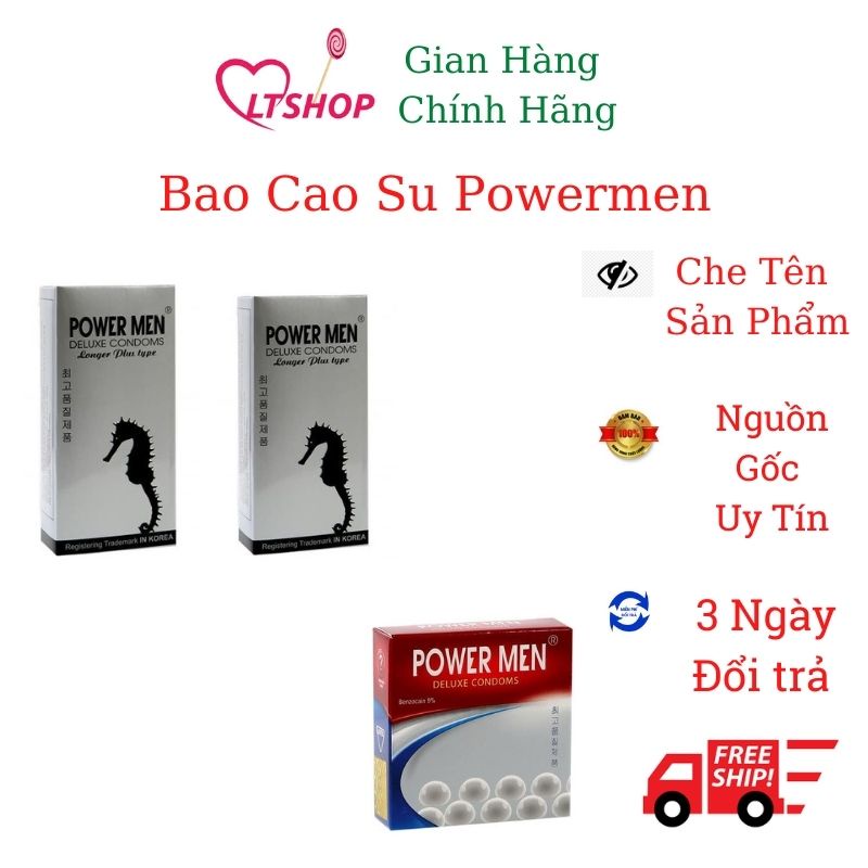Bao Cao Su kéo dài thời gian  powermen mua 2  h 12 cái/hộp tặng 1h 3 cái