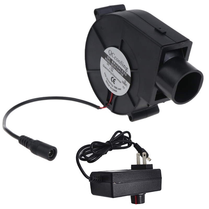 Quạt Thổi Lò Nướng BBQ Bằng Kim Loại DC12V Đầu Vào 100-240V