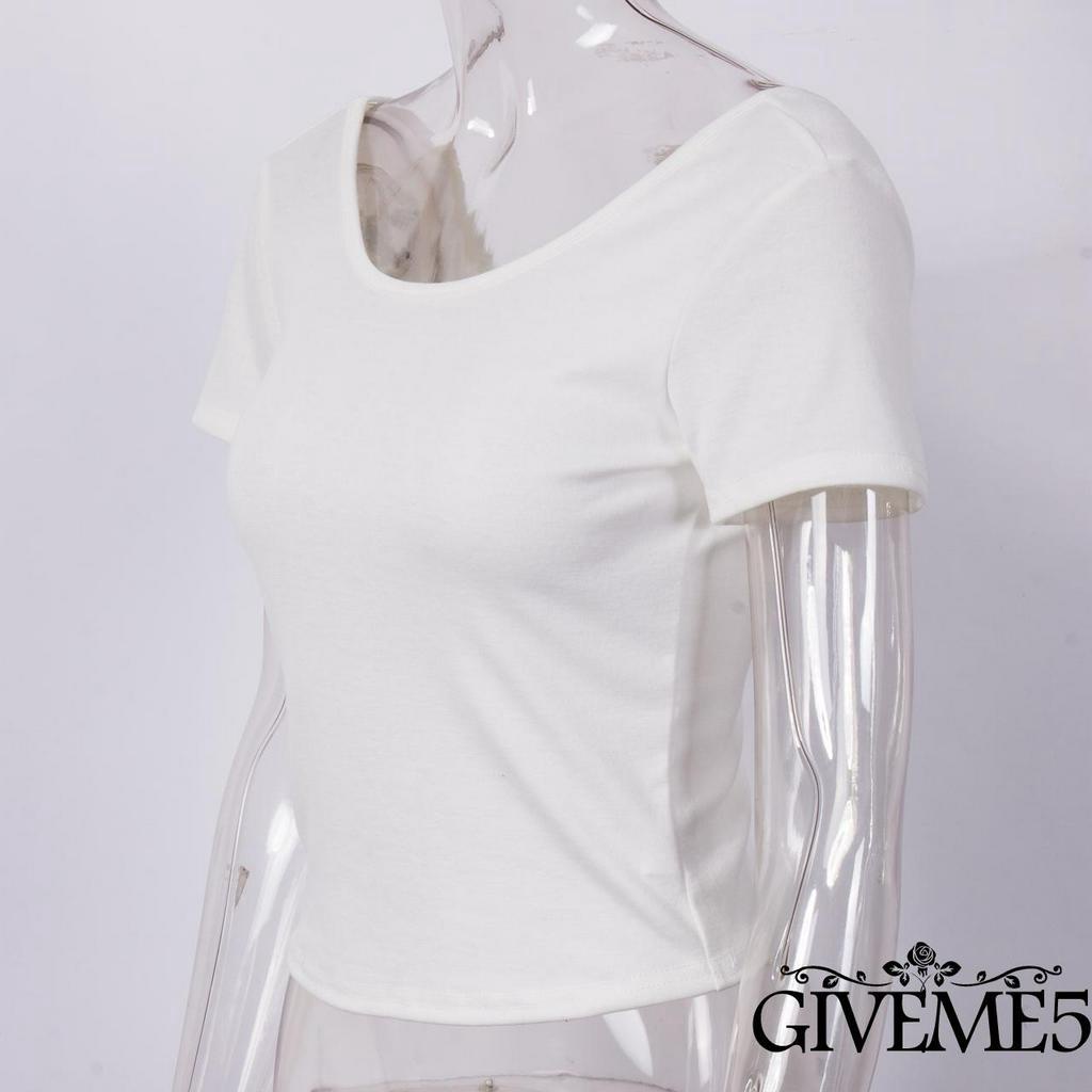 Áo croptop tay ngắn hở lưng gợi cảm dành cho nữ