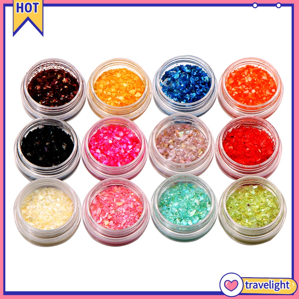 Set 1 Hộp 12 Màu Kim Tuyến Trang Trí Móng Tay