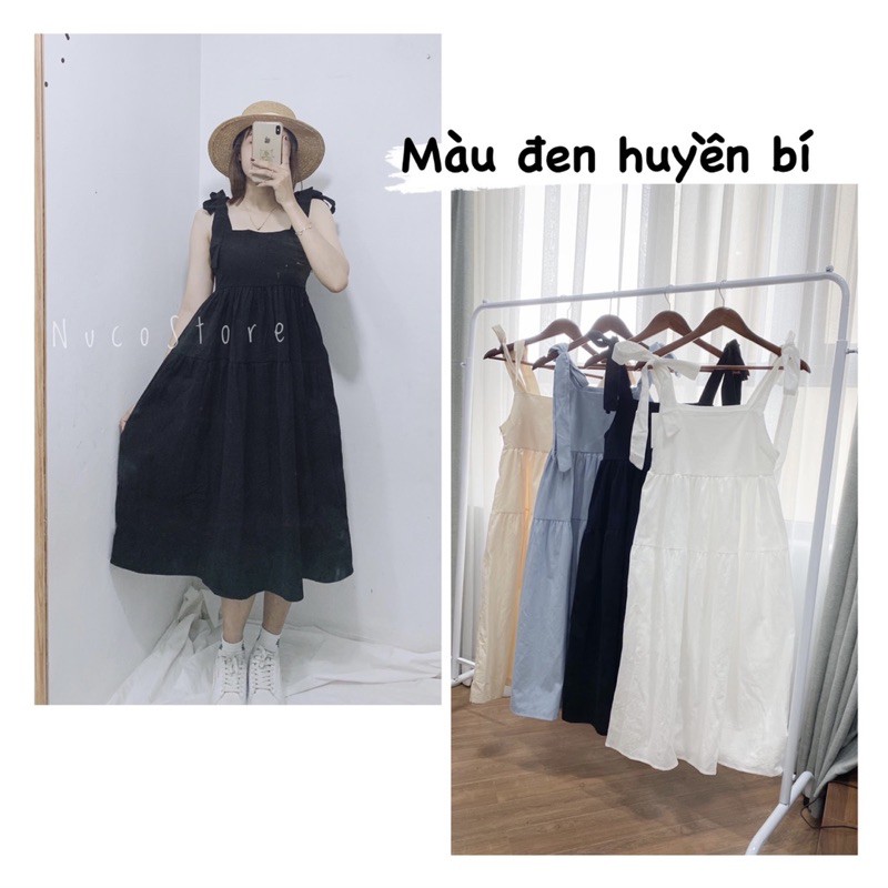Váy 2 Dây Babydoll Thắt Nơ Vai, Đầm 2 Dây Quảng Châu | BigBuy360 - bigbuy360.vn