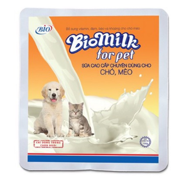 Combo 10 gói sữa Bio milk cho chó mèo con ( gói 100g)