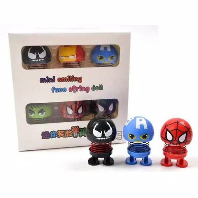 Set 6 Mô Hình Nhân Vật Siêu Anh Hùng Marvel Trang Trí Bảng Điều Khiển Xe Hơi