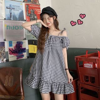 Set combo váy kẻ caro