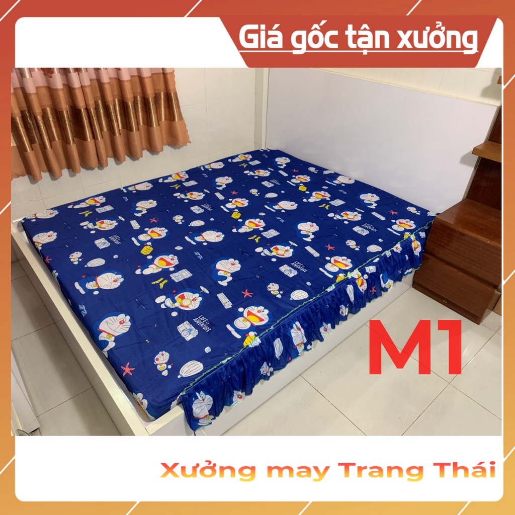 Ga nệm thun lạnh 1m6x2m có rèm phủ