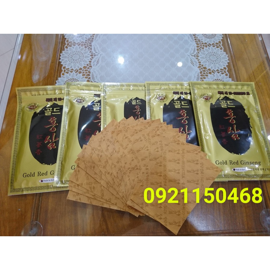 Sét 5 bịch cao dán sâm Hàn Quốc GOLD RED GINSENG