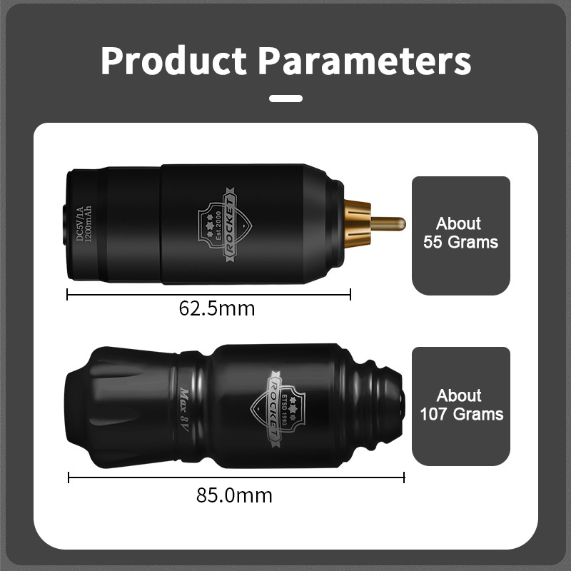 Bộ Máy Xăm Hình Không Dây Mini Giao Diện RCA Chất Lượng Cao