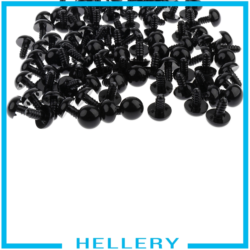 Set 100 Mắt Nhựa Màu Đen 5-20mm Làm Đồ Thủ Công DIY