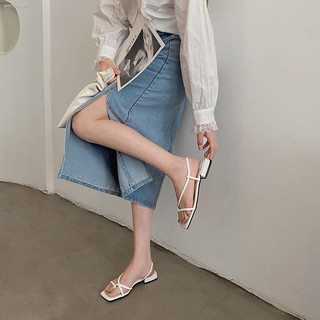 Giày sandal mũi vuông thời trang Hàn Quốc