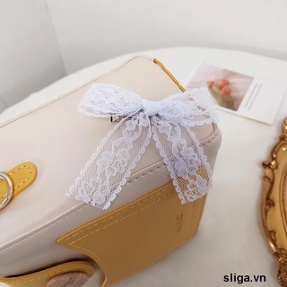 💖💖Kẹp tóc nơ ren trắng đơn giản cho nữ