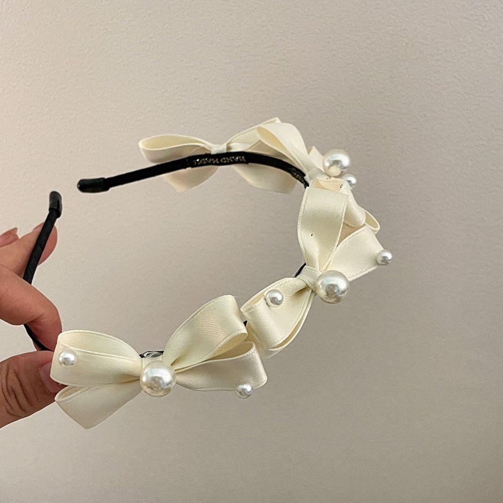 IVORY Băng Đô Cài Tóc Đính Nơ Phong Cách Vintage Thanh Lịch Cho Nữ