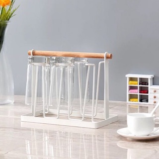 Giá úp ly cốc tay gỗ MINIMAL (có sẵn)