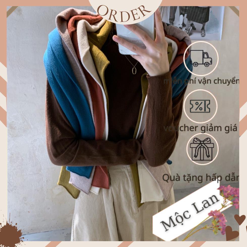 (MộcLan ORDER)  Áo len mỏng mềm mịn cổ đứng màu sắc nhẹ nhàng vintage Hàn Quốc | BigBuy360 - bigbuy360.vn