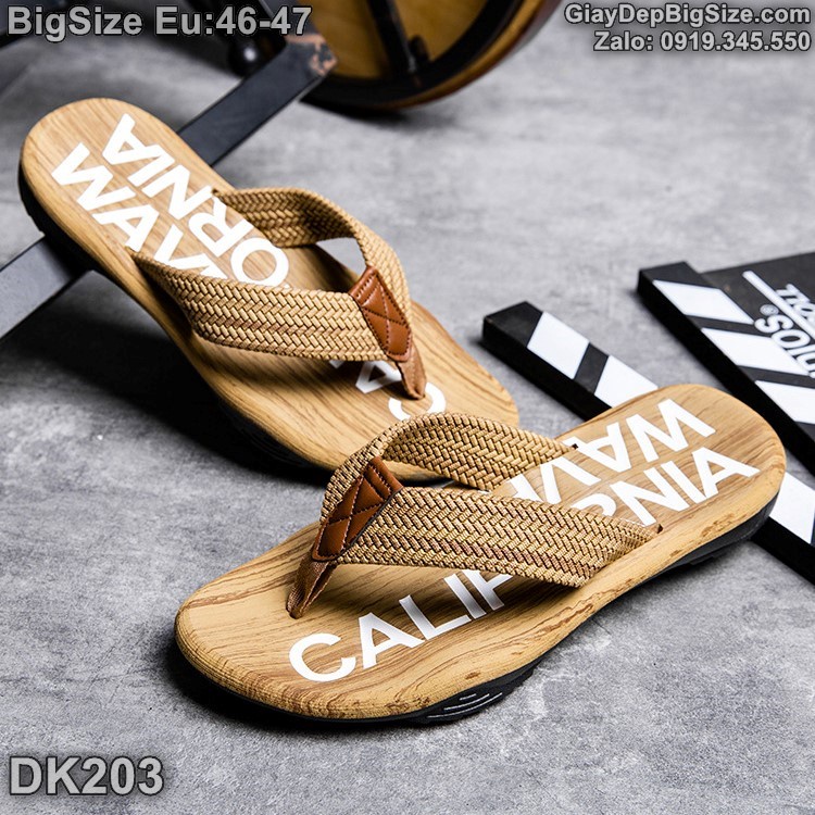 Dép kẹp xỏ ngón, dép tông lào cỡ lớn (Eu: 46-47) cho nam cao to chân ú bè. Big size men's flip-flops - DK203