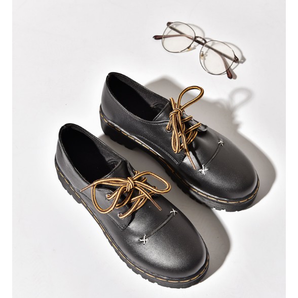Giày da nữ mũi tròn buộc dây cực đẹp (có ảnh thật cuối) | BigBuy360 - bigbuy360.vn