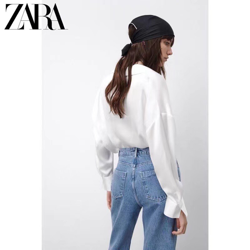 Áo Sơ Mi Hoa ZARA 2022 Có Nắp Đậy
