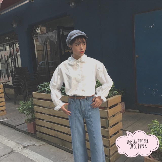 Áo ulzzang sơ mi tay bồng | BigBuy360 - bigbuy360.vn