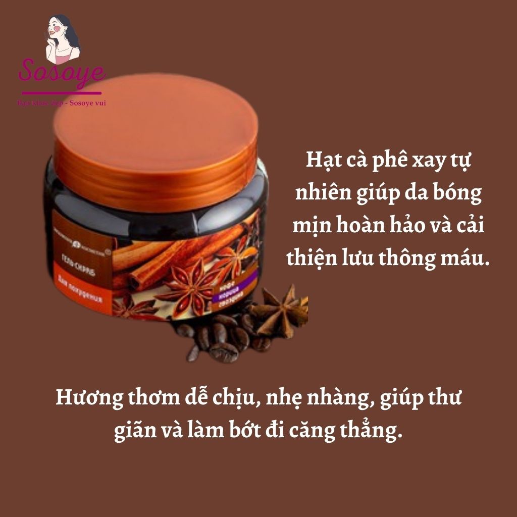 Tẩy Tế Bào Chết Cơ Thể Quế Hồi Làm Sáng Mịn Da Nga 380 Gram