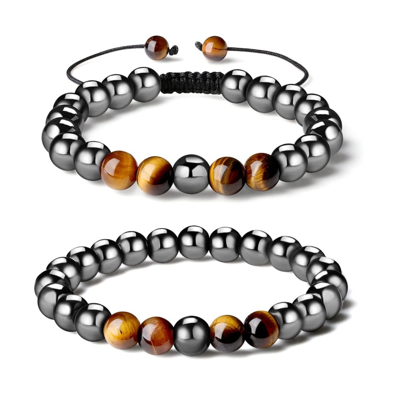 2 Vòng Tay Đá Obsidian Đen Cho Nam Và Nữ