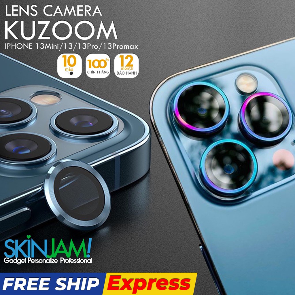 Bộ Dán Mắt Điên Thoại iP 15Promax KUZOOM Bộ 3 Mắt 2 Tầng Cao Cấp Sáng Bóng Loáng Kuzoom iP 15 Promax Đến 12 Chính Hãng