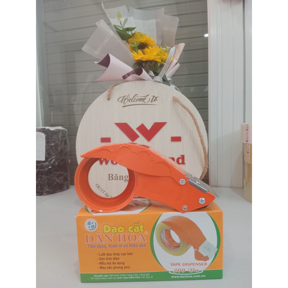 Dao cắt băng keo Dân Hoa khổ 5cm 200y cắt băng keo loại 1kg/cuộn trở xuống