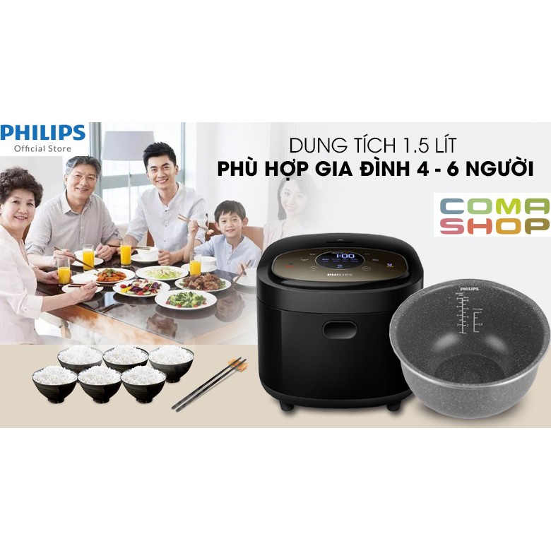 HD4528 - NỒI CƠM CAO TẦN PHILIPS 1.5 LÍT – BẢO HÀNH CHÍNH HÃNG 24 THÁNG TOÀN QUỐC