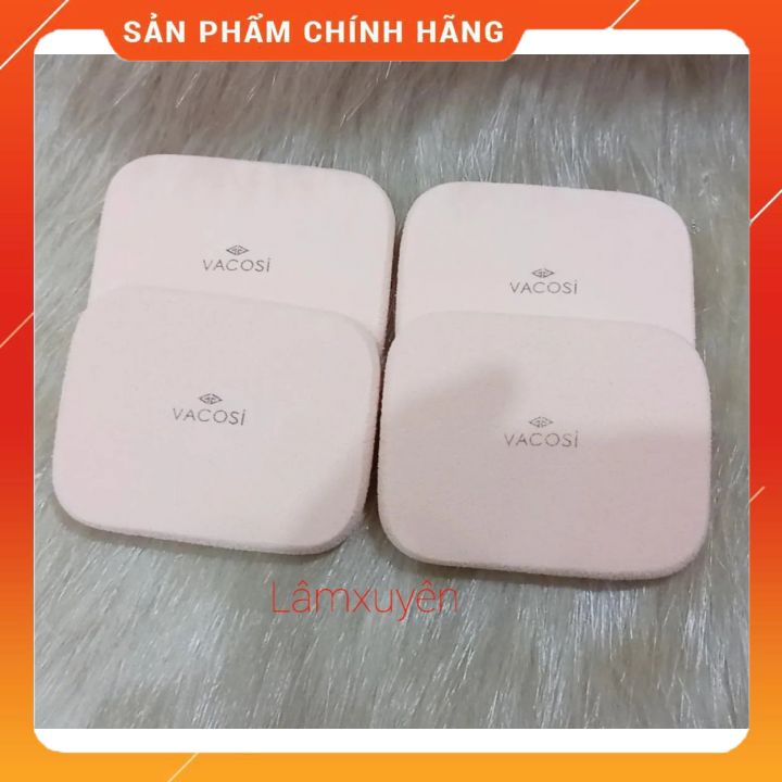 VACOSI SMALL SQUARE SPONGE 2PCS BP04_ Bông phấn vuông nhỏ ( bịch 2 cái) bông phấn mềm mịn,dễ tán siêu tiện lợi