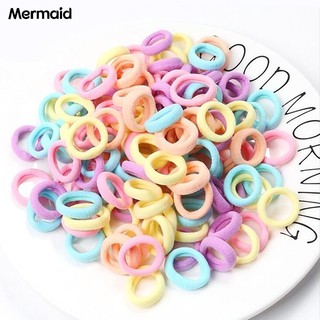 Set 100 Dây Cột Tóc Co Giãn Nhiều Màu Cho Bé Gái