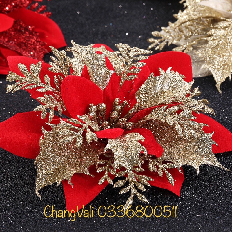 Bông hoa trạng nguyên siêu đẹp trang trí cây thông noel - HN4